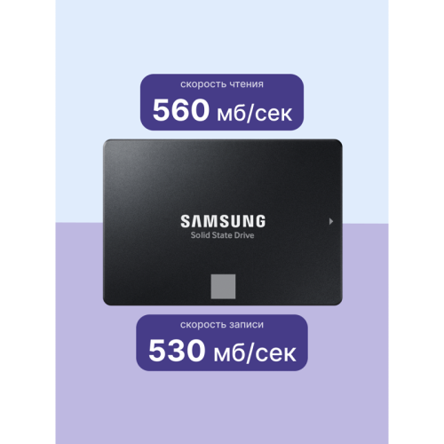 Samsung SSD 2TB 870 EVO, V-NAND 3-bit MLC, MGX, 2.5'' SATA 6Gb/s, R560/W530, IOPs 98000/88000