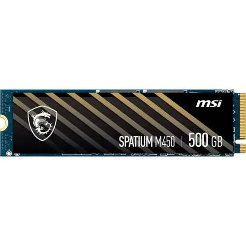 MSI SSD SPATIUM M450, 500GB, M.2(22x80mm), NVMe, PCIe 4.0 x4, 3D TLC, R/W 3600/2300, IOPs 300 000/550 000, TBW 300, DWPD 0.33 (5 лет)