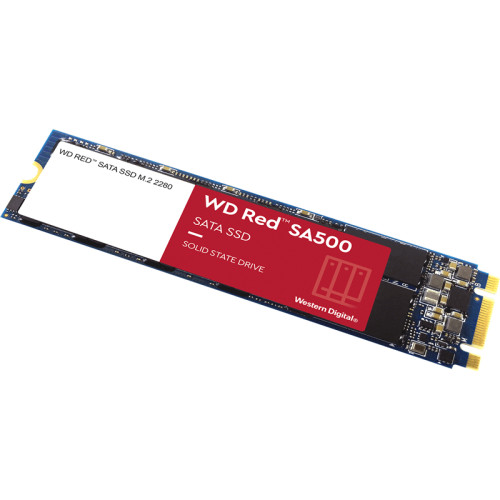 Твердотельные накопители/ WD SSD Red SA500 NAS, 500GB, M.2(22x80mm), SATA3, R/W 560/530MB/s, IOPs 95 000/85 000, DRAM buffer, TBW 350, DWPD 0.4 (12 мес.)