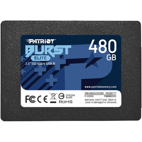 Твердотельный накопитель Patriot SATA-III 480GB PBE480GS25SSDR Burst Elite 2.5