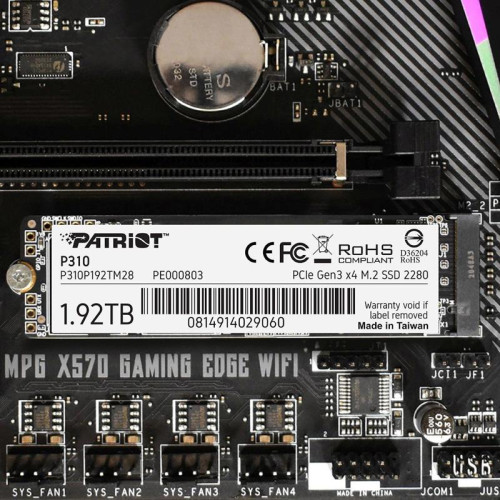 Твердотельный накопитель Patriot PCIe 3.0 x4 1920GB P310P192TM28 P310 M.2 2280 [P310P192TM28]