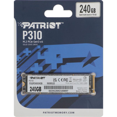 Твердотельный накопитель Patriot PCIe 3.0 x4 240GB P310P240GM28 P310 M.2 2280 [P310P240GM28]