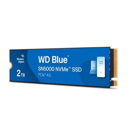 Твердотельные накопители WD SSD Blue SN5000, 2000GB, M.2(22x80mm), NVMe, PCIe 4.0 x4, TLC, R/W 5150/4850MB/s, TBW 900, DWPD 0.2 (12 мес.)