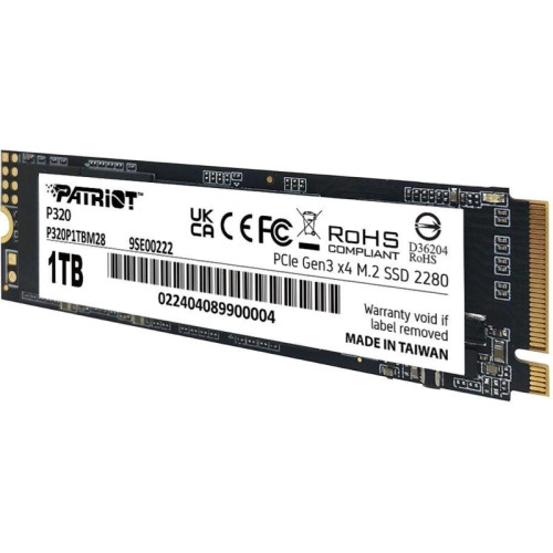 Твердотельный накопитель Patriot PCIe 3.0 x4 1TB P320P1TBM28 P320 M.2 2280 [P320P1TBM28]