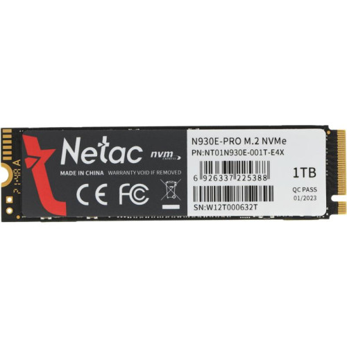 Твердотельный накопитель Netac PCIe 3.0 x4 1TB NT01N930E-001T-E4X N930E Pro M.2 2280 [NT01N930E-001T-E4X]