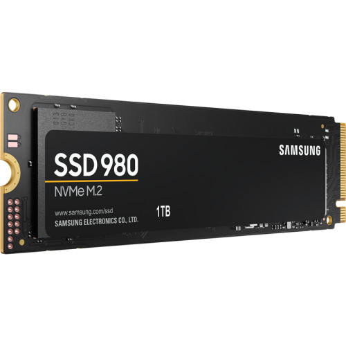 Твердотельные накопители Samsung SSD 980, 1000GB, M.2(22x80mm), NVMe 1.4, PCIe 3.0 x4, 3-bit MLC, R/W 3500/3000MB/s, IOPs 500 000/480 000, TBW 600, DWPD 0.33 (12 мес.)