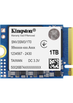 Твердотельный накопитель/ Kingston SSD NV3, 1000GB, M.2(22x30mm), NVMe, PCIe 4.0 x4, 3D TLC, R/W 6000/4000MB/s, TBW 320, DWPD 0.2 (60 мес)