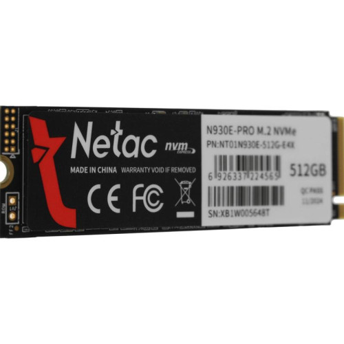 Твердотельный накопитель Netac PCIe 3.0 x4 512GB NT01N930E-512G-E4X N930E Pro M.2 2280 [NT01N930E-512G-E4X]