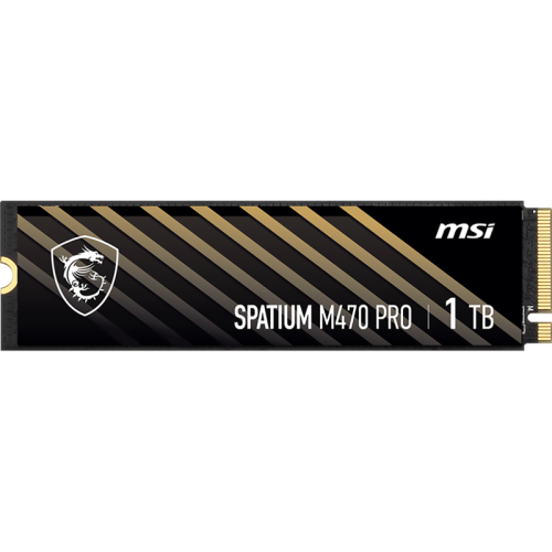 MSI SSD SPATIUM M470 Pro, 1000GB, M.2(22x80mm), NVMe, PCIe 4.0 x4, 3D TLC, R/W 6000/4500, IOPs 950 000/950 000, TBW 320, DWPD 0.2 (5 лет)