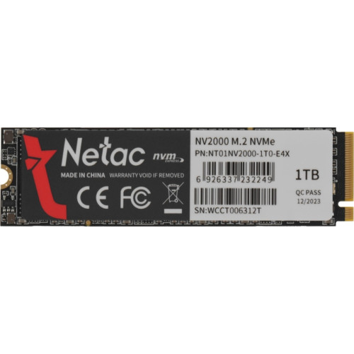 Твердотельный накопитель Netac PCIe 3.0 x4 1TB NT01NV2000-1T0-E4X NV2000 M.2 2280 [NT01NV2000-1T0-E4X]