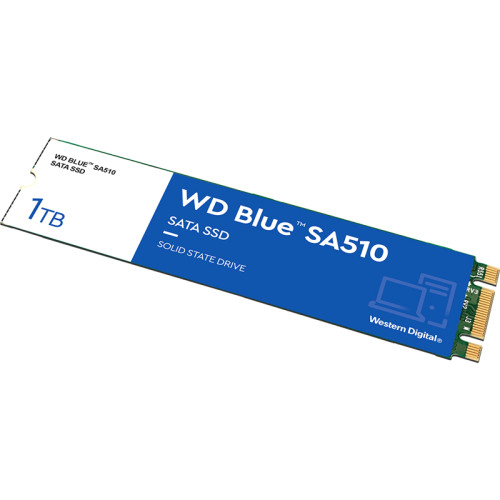 Твердотельные накопители/ WD SSD Blue SA510, 1.0TB, M.2(22x80mm), SATA3, R/W 560/530MB/s, IOPs 95 000/84 000, TBW 400, DWPD 0.2 (12 мес.)