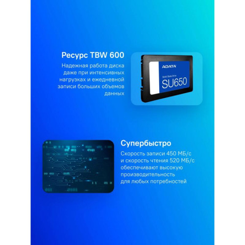 Твердотельный накопитель A-Data SATA-III 1TB ASU650SS-1TT-R Ultimate SU650 2.5