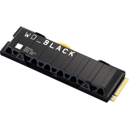 Твердотельный накопитель/ WD SSD Black SN850X, 1000GB, M.2(22x80mm), NVMe, PCIe 4.0 x4, 3D TLC, R/W 7300/6300MB/s, IOPs 800 000/1 100 000, DRAM buffer 1024MB, TBW 600, DWPD 0.3, with Heat Spreader (12 мес.)