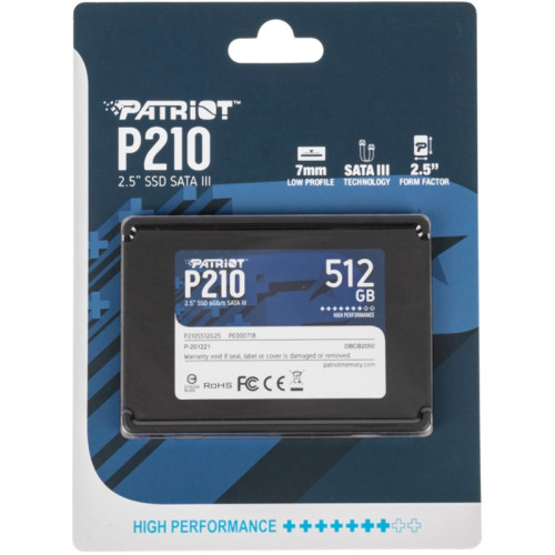 Твердотельный накопитель Patriot SATA-III 512GB P210S512G25 P210 2.5 Твердотельный накопитель Patriot SATA-III 512GB P210S512G25 P210 2.5