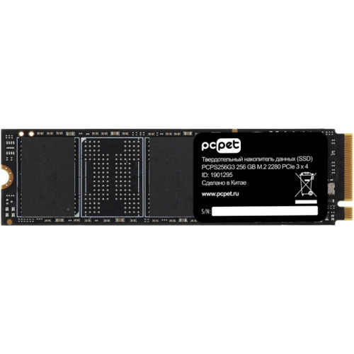 Твердотельный накопитель PC Pet PCIe 3.0 x4 256GB PCPS256G3 M.2 2280 OEM [PCPS256G3]