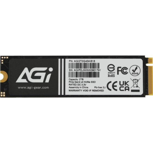 Твердотельный накопитель AGi PCIe 4.0 x4 2TB AGI2T0G43AI818 M.2 2280 [AGI2T0G43AI818]