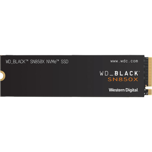 Твердотельный накопитель/ WD SSD Black SN850X, 2000GB, M.2(22x80mm), NVMe, PCIe 4.0 x4, 3D TLC, R/W 7300/6600MB/s, IOPs 1 200 000/1 100 000, DRAM buffer 2048MB, TBW 1200, DWPD 0.3 (12 мес.)