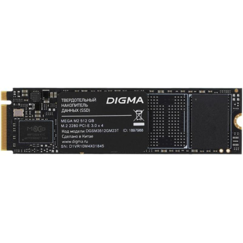 Твердотельный накопитель Digma PCIe 3.0 x4 512GB DGSM3512GM23T Mega M2 M.2 2280 [DGSM3512GM23T]