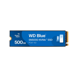 Твердотельные накопители WD SSD Blue SN5000, 500GB, M.2(22x80mm), NVMe, PCIe 4.0 x4, TLC, R/W 5000/4000MB/s, TBW 300, DWPD 0.3 (12 мес.)