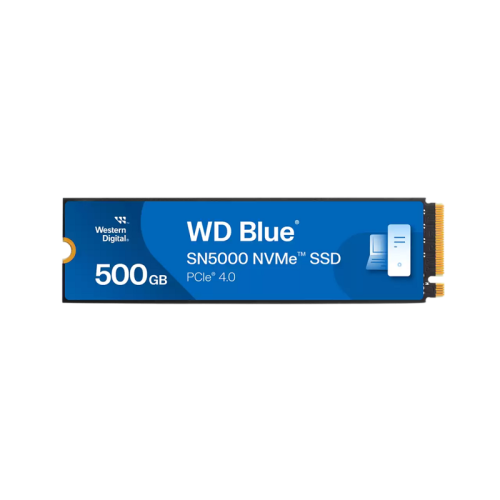 Твердотельные накопители WD SSD Blue SN5000, 500GB, M.2(22x80mm), NVMe, PCIe 4.0 x4, TLC, R/W 5000/4000MB/s, TBW 300, DWPD 0.3 (12 мес.)