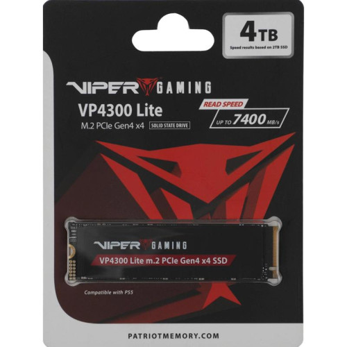Твердотельный накопитель Patriot PCIe 4.0 x4 4TB VP4300L4TBM28H Viper VP4300 Lite M.2 2280 [VP4300L4TBM28H]