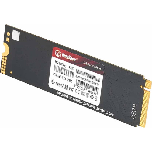 Твердотельный накопитель/ Kingspec SSD NE-2TB 2280, 2048GB, M.2(22x80mm), NVMe, PCIe 3.0 x4, R/W 3000/1900MB/s, IOPs н.д./н.д., TBW 1000, DWPD 0.45 (3 года)