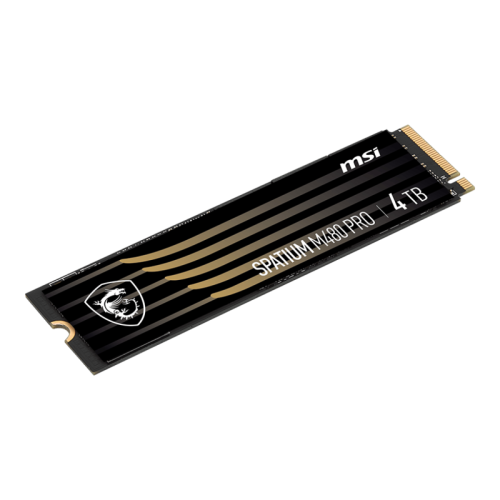 MSI SSD SPATIUM M480 Pro, 4000GB, M.2(22x80mm), NVMe, PCIe 4.0 x4, 3D TLC, R/W 7400/7000, IOPs 1 000 000/1 000 000, DRAM buffer 2048MB, TBW 3000, DWPD 0.41 (5 лет)