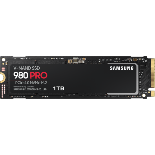 Твердотельные накопители Samsung SSD 980 PRO, 1000GB, M.2(22x80mm), NVMe 1.3c, PCIe 4.0 x4, 3-bit MLC, R/W 7000/5000MB/s, IOPs 1 000 000/1 000 000, DRAM buffer 1024MB, TBW 600, DWPD 0.33, with Heatsink (12 мес.)