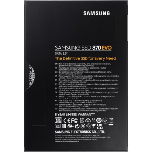 Samsung SSD 250GB 870 EVO, V-NAND 3-bit MLC, MGX, 2.5'' SATA 6Gb/s, R560/W530, IOPs 98000/88000