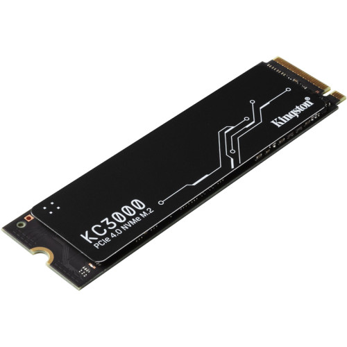 Твердотельный накопитель/ Kingston SSD KC3000, 512GB, M.2(22x80mm), NVMe, PCIe 4.0 x4, 3D TLC, R/W 7000/3900MB/s, IOPs 450 000/900 000, DRAM buffer 512MB, TBW 400, DWPD 0.71, with Heat Spreader (5 лет)