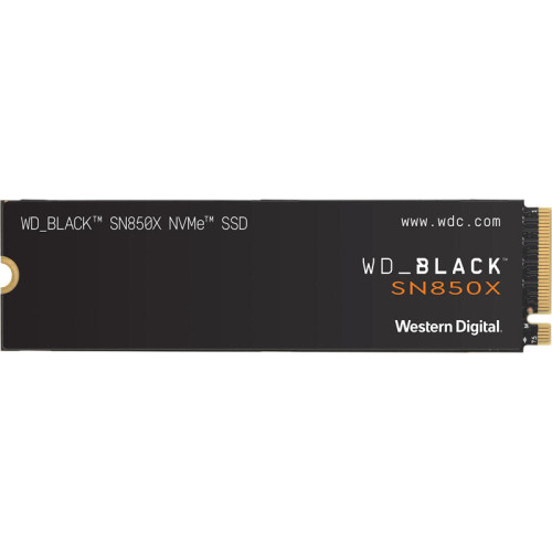 Твердотельный накопитель WD SSD Black SN850X, 1000GB, M.2(22x80mm), NVMe, PCIe 4.0 x4, 3D TLC, R/W 7300/6300MB/s, IOPs 800 000/1 100 000, DRAM buffer 1024MB, TBW 600, DWPD 0.3 (12 мес.)
