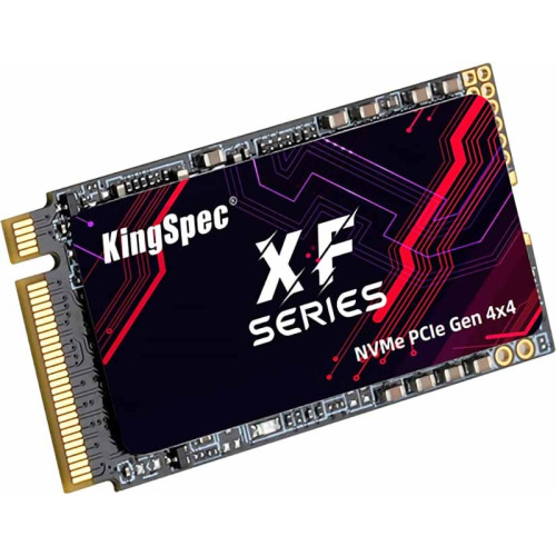 Твердотельный накопитель/ Kingspec SSD XF-512 2242, 512GB, M.2(22x42mm), NVMe, PCIe 4.0 x4, R/W 4900/2800MB/s, IOPs н.д./н.д., TBW 600, DWPD 1.07 (3 года)