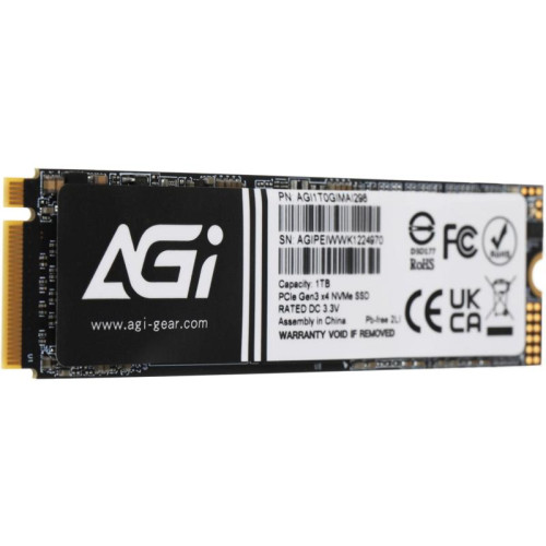 Твердотельный накопитель AGi PCIe 3.0 x4 1TB AGI1T0GIMAI298 AI298 M.2 2280