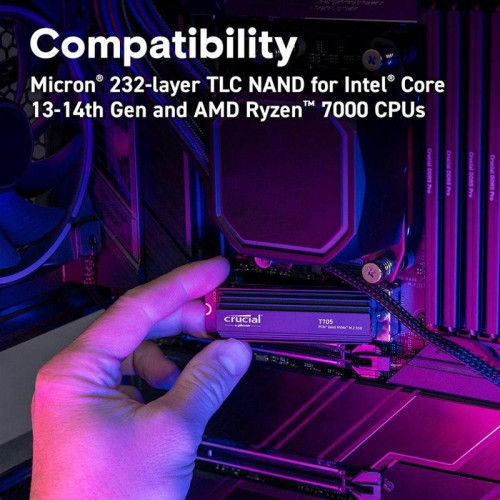 Твердотельный накопитель Crucial T705 2TB PCIe Gen5 NVMe M.2 SSD with heatsink CT2000T705SSD5 Твердотельный накопитель Crucial T705 2TB PCIe Gen5 NVMe M.2 SSD with heatsink CT2000T705SSD5