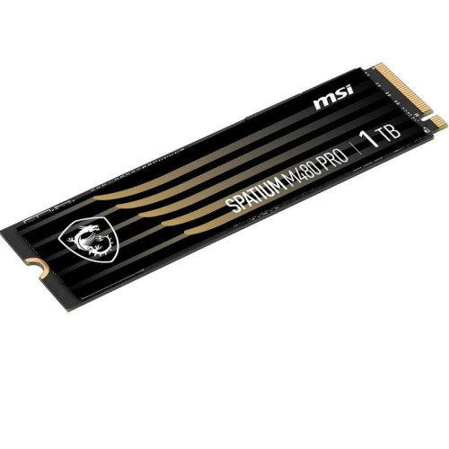 MSI SSD SPATIUM M480 Pro, 1000GB, M.2(22x80mm), NVMe, PCIe 4.0 x4, 3D TLC, R/W 7400/6000, IOPs 750 000/1 000 000, DRAM buffer 1024MB, TBW 700, DWPD 0.38 (5 лет) MSI SSD SPATIUM M480 Pro, 1000GB, M.2(22x80mm), NVMe, PCIe 4.0 x4, 3D TLC, R/W 7400/6000, IOPs 750 000/1 000 000, DRAM buffer 1024MB, TBW 700, DWPD 0.38 (5 лет)