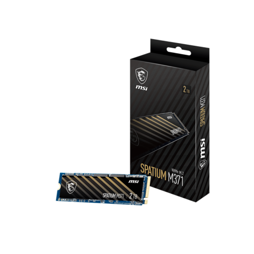 MSI SSD SPATIUM M371, 1000GB, M.2(22x80mm), NVMe, PCIe 3.0 x4, 3D TLC, R/W 2350/1700, IOPs 90 000/280 000, TBW 210, DWPD 0.12 (5 лет)