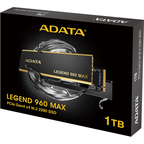 Твердотельный накопитель ADATA SSD LEGEND 960 MAX, 1000GB, M.2(22x80mm), NVMe 1.4, PCIe 4.0 x4, 3D NAND, R/W 7400/6000MB/s, IOPs 730 000/610 000, DRAM buffer 1000MB, TBW 780, DWPD 0.43, with BIG Heat Spreader (5 лет)