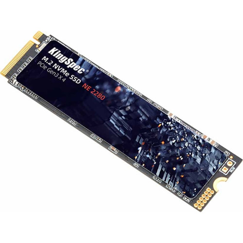 Твердотельный накопитель/ Kingspec SSD NE-2TB 2280, 2048GB, M.2(22x80mm), NVMe, PCIe 3.0 x4, R/W 3000/1900MB/s, IOPs н.д./н.д., TBW 1000, DWPD 0.45 (3 года)