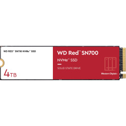 Твердотельные накопители/ WD SSD Red SN700 NVMe for NAS, 4.0TB, M.2(22x80mm), NVMe, PCIe 3.0 x4, R/W 3400/3100MB/s, IOPs 550 000/520 000, TBW 5100, DWPD 1 (12 мес.)