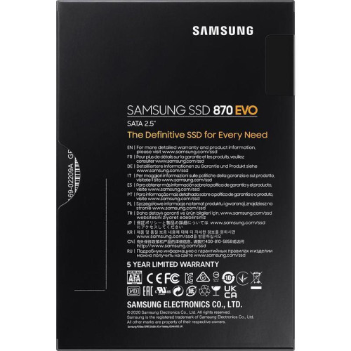 Твердотельный накопитель SSD Samsung 870 EVO MZ-77E2T0B 2TB 2.5