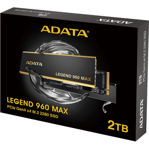 Твердотельный накопитель ADATA SSD LEGEND 960 MAX, 2000GB, M.2(22x80mm), NVMe 1.4, PCIe 4.0 x4, 3D NAND, R/W 7400/6800MB/s, IOPs 750 000/630 000, DRAM buffer 2000MB, TBW 1560, DWPD 0.43, with BIG Heat Spreader (5 лет)