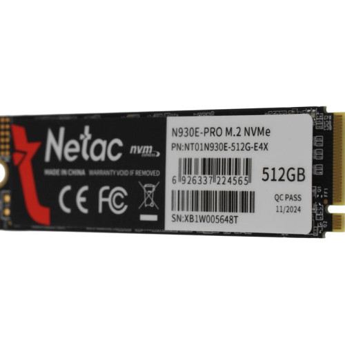 Твердотельный накопитель Netac PCIe 3.0 x4 512GB NT01N930E-512G-E4X N930E Pro M.2 2280 [NT01N930E-512G-E4X]