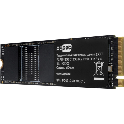 Твердотельный накопитель PC Pet PCIe 3.0 x4 512GB PCPS512G3 M.2 2280 OEM [PCPS512G3]