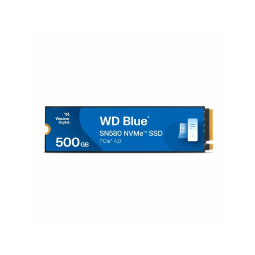 Твердотельный накопитель/ WD SSD Blue SN580 NVMe, 500GB, M.2(22x80mm), NVMe, PCIe 4.0 x4, 3D TLC, R/W 4000/3600MB/s, IOPs 450 000, TBW 300, DWPD 0.32 (12 мес.)