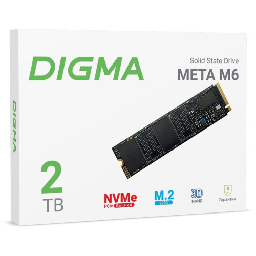 Твердотельный накопитель Digma PCIe 4.0 x4 2TB DGSM4002TM63T Meta M6 M.2 2280 [DGSM4002TM63T]