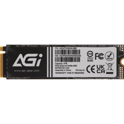 Твердотельный накопитель AGi PCIe 3.0 x4 4TB AGI4T0GIMAI298 AI298 M.2 2280 [AGI4T0GIMAI298]
