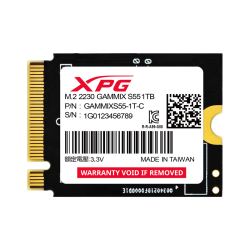 Твердотельный накопитель/ ADATA SSD GAMMIX S55, 1000GB, M.2(22x30mm), NVMe, PCIe 4.0 x4, 3D NAND, R/W 5000/3700MB/s, IOPs -/-, TBW 250, DWPD 0.1 (5 лет)
