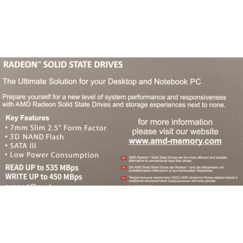 Твердотельный накопитель AMD SATA-III 256GB R5SL256G Radeon R5 2.5