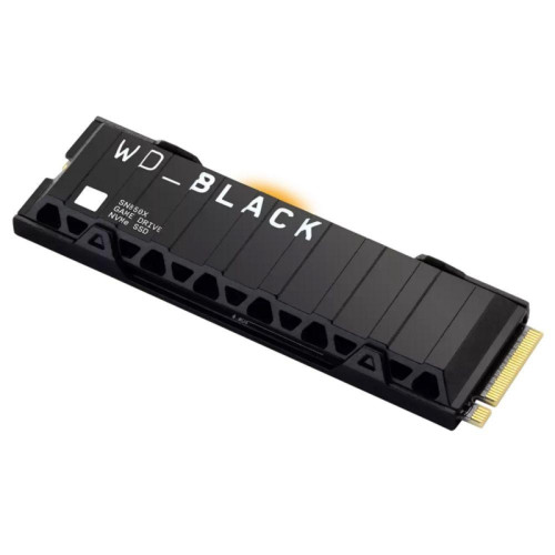 Твердотельный накопитель/ WD SSD Black SN850X, 2000GB, M.2(22x80mm), NVMe, PCIe 4.0 x4, 3D TLC, R/W 7300/6600MB/s, IOPs 1 200 000/1 100 000, DRAM buffer 2048MB, TBW 1200, DWPD 0.3, with Heat Spreader (12 мес.)