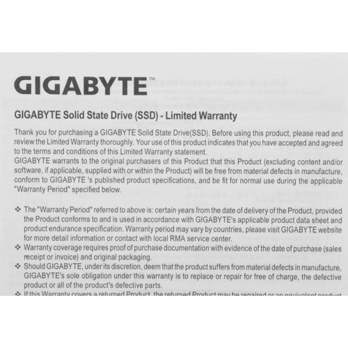 Твердотельный накопитель SSD Gigabyte 1TB M.2 2280 AORUS Gen5 14000 AG514K1TB PCI-Express 5.0x4, NVMe 2.0, 3D TLC NAND, Phison PS5026-E26, TBW 700